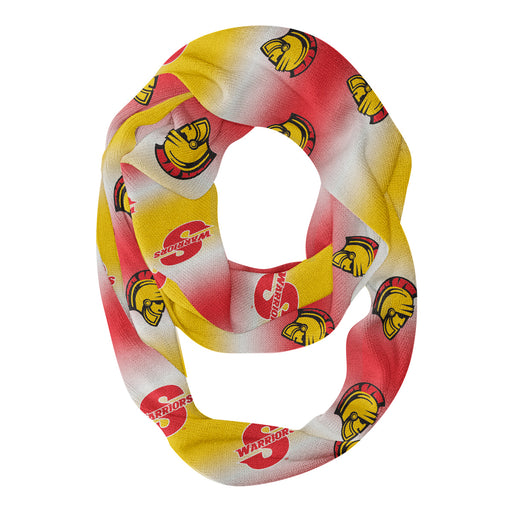 Cal State Stanislaus Warriors Vive La Fete All Over Logo Game Day Collegiate Women Ultra Soft Knit Infinity Scarf