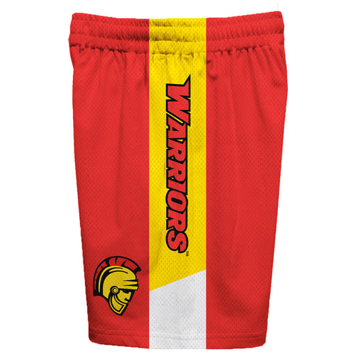 Cal State Stanislaus Warriors CSUSTAN Vive La Fete Game Day Red Stripes Boys Solid Gold Athletic Mesh Short - Vive La Fête - Online Apparel Store