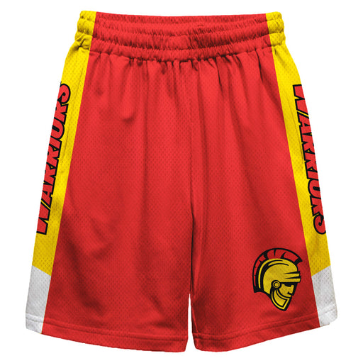 Cal State Stanislaus Warriors CSUSTAN Vive La Fete Game Day Red Stripes Boys Solid Gold Athletic Mesh Short