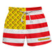 Cal State Stanislaus Warriors CSUSTAN Vive La Fete Game Day Red White Gold Flag Swimtrunks V1