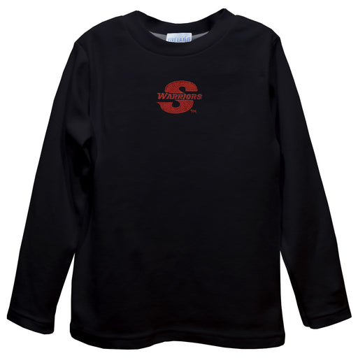Cal State Stanislaus Warriors CSUSTAN Embroidered Black Long Sleeve Boys Tee Shirt