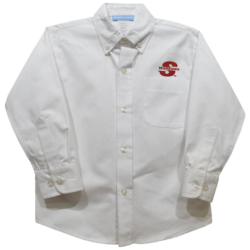 Cal State Stanislaus Warriors CSUSTAN Embroidered White Long Sleeve Button Down Shirt