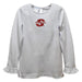 Cal State Stanislaus Warriors CSUSTAN Embroidered White Knit Long Sleeve Girls Blouse