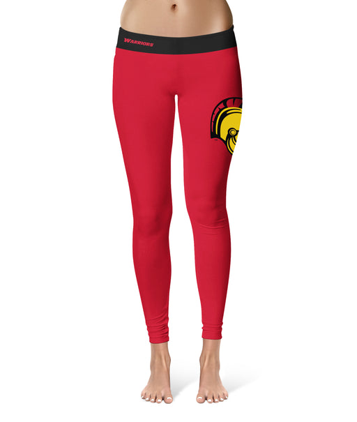Cal State Stanislaus Warriors Vive La Fete Game Day Collegiate Logo on Thigh Red Women Yoga Leggings 2.5 Waist Tights