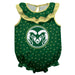 Colorado State Rams CSU Swirls Green Sleeveless Ruffle Onesie Logo Bodysuit