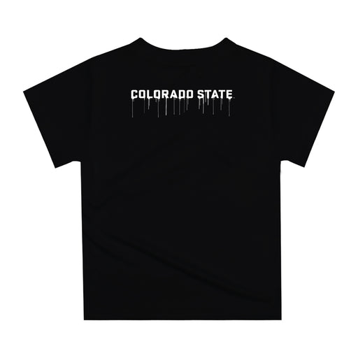 Colorado State Rams CSU Original Dripping Football Black T-Shirt by Vive La Fete - Vive La Fête - Online Apparel Store