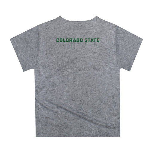 Colorado State Rams CSU Original Dripping Football Heather Gray T-Shirt by Vive La Fete - Vive La Fête - Online Apparel Store
