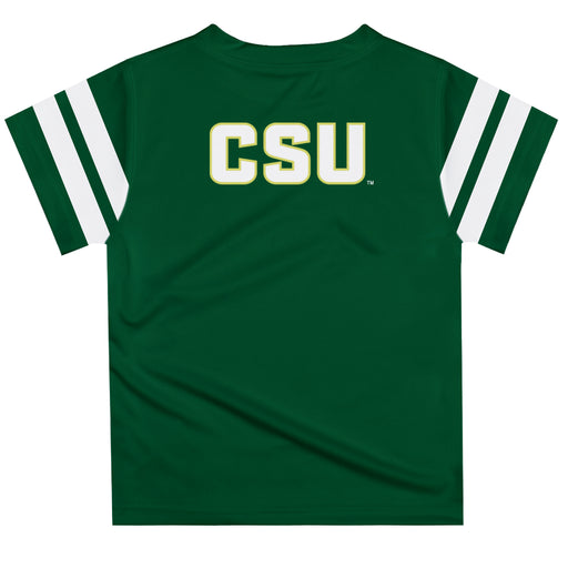 Colorado State University Rams Vive La Fete Boys Game Day Green Short Sleeve Tee with Stripes on Sleeves - Vive La Fête - Online Apparel Store