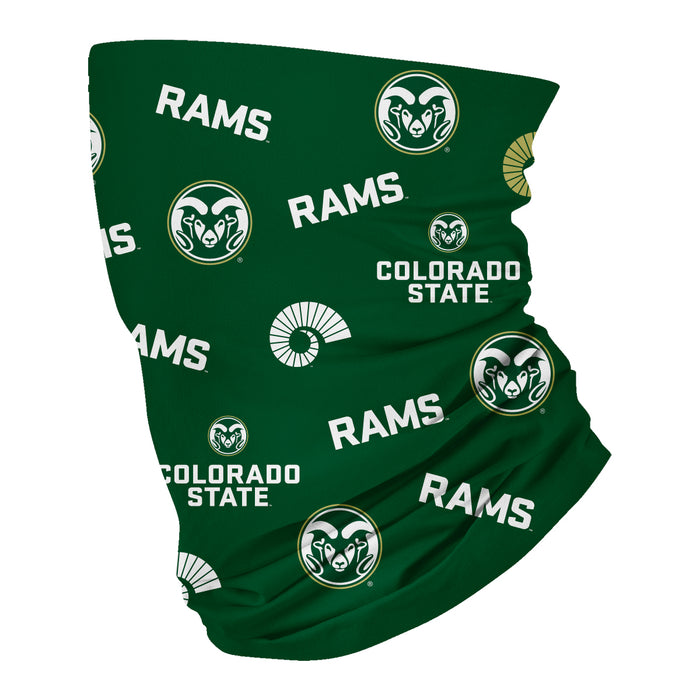 Colorado State Rams CSU Vive La Fete All Over Logo Game Day  Collegiate Face Cover Soft 4-Way Stretch Neck Gaiter - Vive La Fête - Online Apparel Store