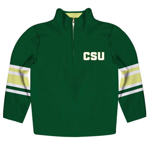 Colorado State Rams CSU Vive La Fete Game Day Green Quarter Zip Pullover Stripes on Sleeves - Vive La Fête - Online Apparel Store