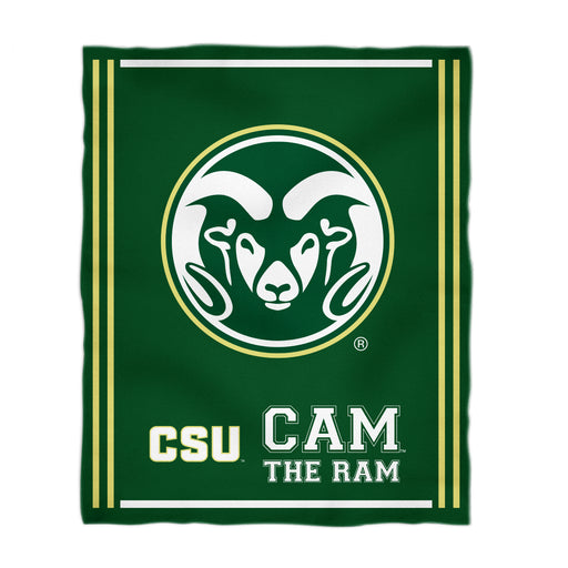 Colorado State Rams CSU Vive La Fete Kids Game Day Green Plush Soft Minky Blanket 36 x 48 Mascot
