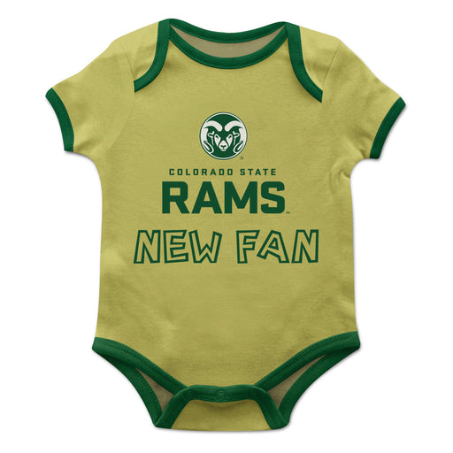 Colorado State Rams CSU Vive La Fete Infant Game Day Gold Short Sleeve Onesie New Fan Logo and Mascot Bodysuit