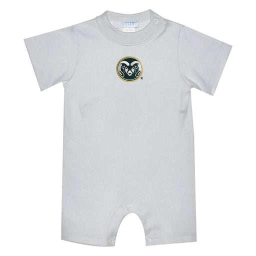 Colorado State Rams CSU Embroidered White Knit Short Sleeve Boys Romper