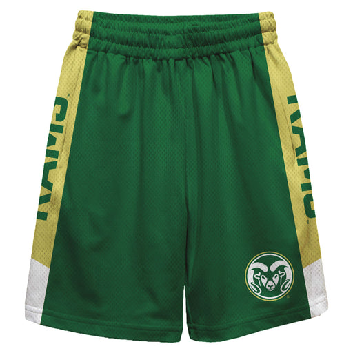 Colorado State Rams CSU Vive La Fete Game Day Green Stripes Boys Solid Gold Athletic Mesh Short