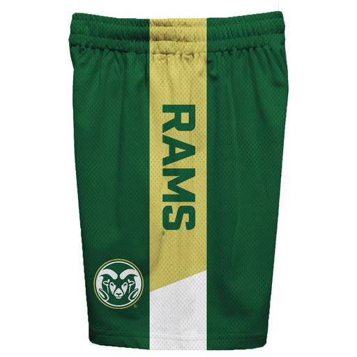 Colorado State Rams CSU Vive La Fete Game Day Green Stripes Boys Solid Gold Athletic Mesh Short - Vive La Fête - Online Apparel Store