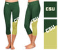 Colorado State Rams CSU Vive La Fete Game Day Collegiate Leg Color Block Girls Green Gold Capri Leggings - Vive La Fête - Online Apparel Store