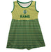Colorado State Rams CSU Vive La Fete Girls Game Day Sleeveless Tank Dress Solid Gold Logo Stripes on Skirt