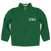 Colorado State Rams CSU Vive La Fete Game Day Solid Green Quarter Zip Pullover Sleeves