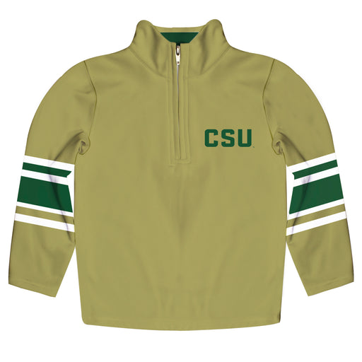 Colorado State Rams CSU Vive La Fete Game Day Gold Quarter Zip Pullover Stripes on Sleeves