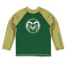 Colorado State Rams CSU Vive La Fete Green and Gold Long Sleeve Raglan Rashguard