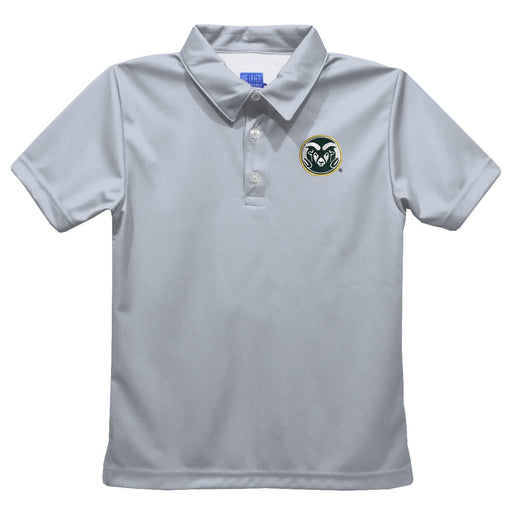 Colorado State Rams CSU Embroidered Gray Short Sleeve Polo Box Shirt