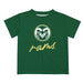 Colorado State Rams CSU Vive La Fete Script V1 Green Sleeve Tee Shirt