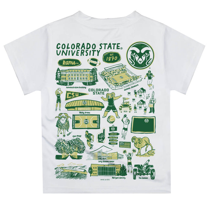 Colorado State Rams CSU Hand Sketched Vive La Fete Impressions Artwork Boys Short Sleeve Tee Shirt - Vive La Fête - Online Apparel Store