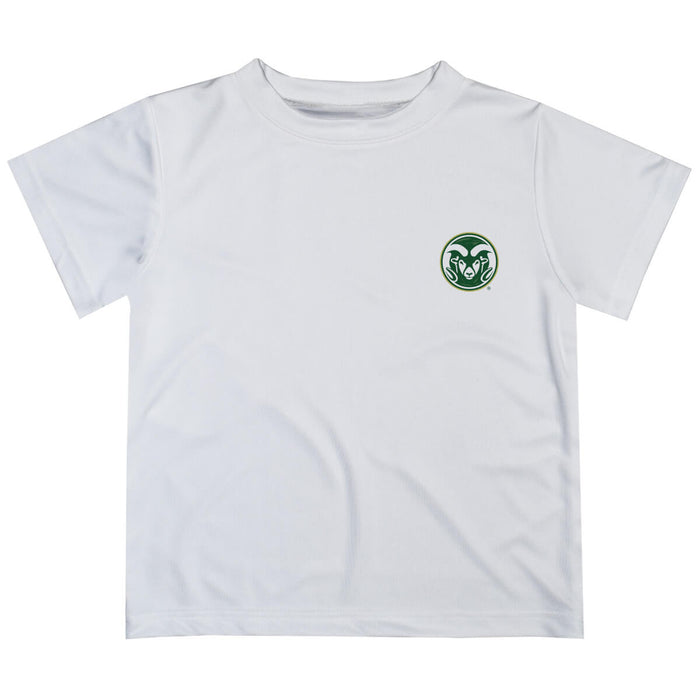 Colorado State Rams CSU Hand Sketched Vive La Fete Impressions Artwork Boys White Short Sleeve Tee Shirt