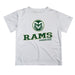 Colorado State Rams CSU Vive La Fete State Map White Short Sleeve Tee Shirt