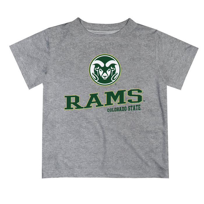 Colorado State Rams CSU Vive La Fete State Map Heather Gray Short Sleeve Tee Shirt