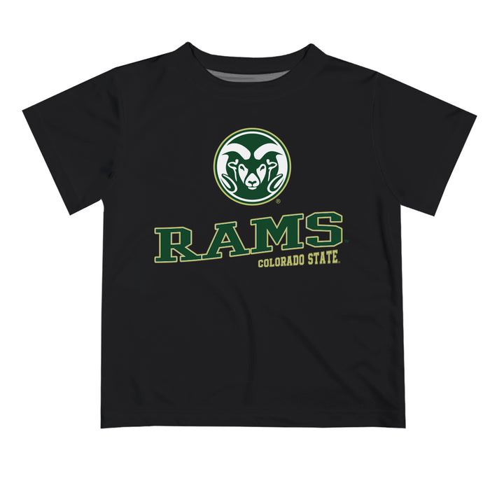 Colorado State Rams CSU Vive La Fete State Map Black Short Sleeve Tee Shirt