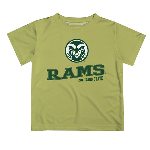 Colorado State Rams CSU Vive La Fete State Map Gold Short Sleeve Tee Shirt