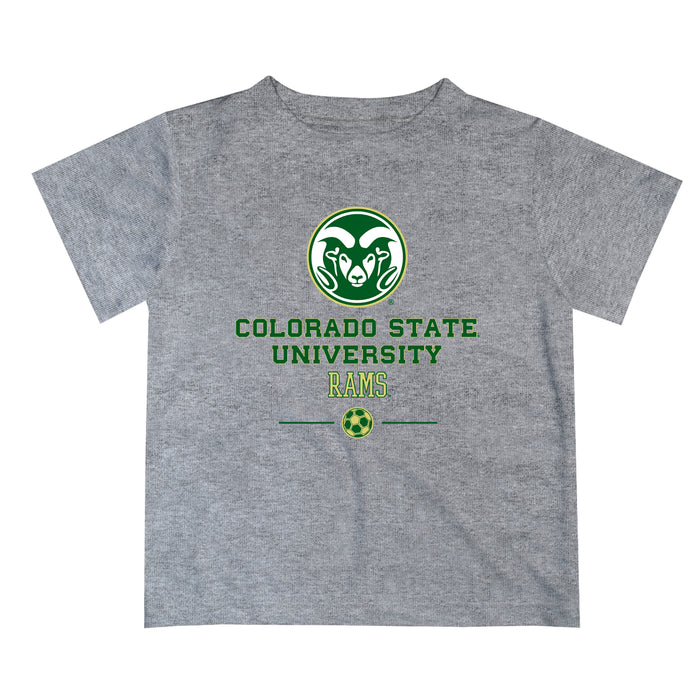 Colorado State Rams CSU Vive La Fete Soccer V1 Heather Gray Short Sleeve Tee Shirt