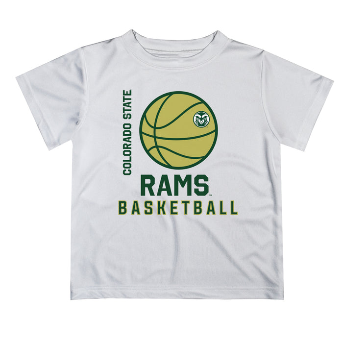 Colorado State Rams CSU Vive La Fete Basketball V1 White Short Sleeve Tee Shirt