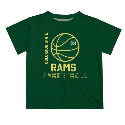 Colorado State Rams CSU Vive La Fete Basketball V1 Green Short Sleeve Tee Shirt