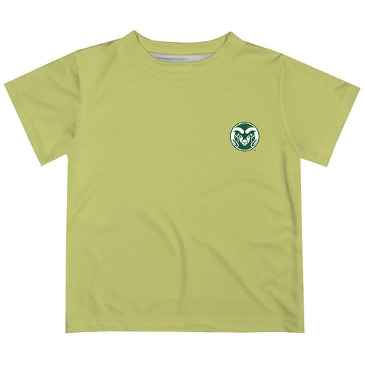 Colorado State Rams CSU Hand Sketched Vive La Fete Impressions Artwork Boys Green Short Sleeve Tee Shirt