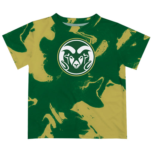 Colorado State Rams CSU Vive La Fete Marble Boys Game Day Green Short Sleeve Tee