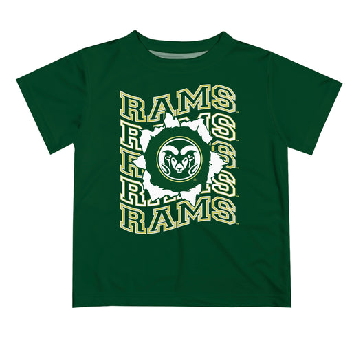 Colorado State Rams CSU Vive La Fete Green Art V1 Short Sleeve Tee Shirt