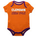 Clemson Tigers Vive La Fete Infant Game Day Orange Short Sleeve Onesie New Fan Logo and Mascot Bodysuit