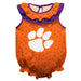 Clemson Tigers Swirls Orange Sleeveless Ruffle Onesie Logo Bodysuit