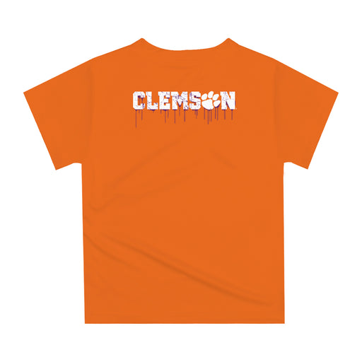 Clemson Tigers Original Dripping Football Helmet Orange T-Shirt by Vive La Fete - Vive La Fête - Online Apparel Store