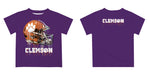 Clemson Tigers Original Dripping Football Helmet Purple T-Shirt by Vive La Fete - Vive La Fête - Online Apparel Store