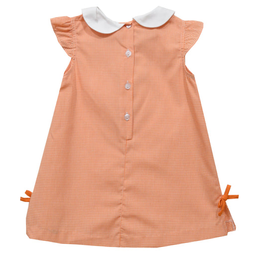 Clemson Embroidered Orange Gingham A Line Dress - Vive La Fête - Online Apparel Store