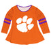 Clemson Tigers Big Logo Orange Stripes Long Sleeve Girls Laurie Top - Vive La Fête - Online Apparel Store