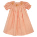 Clemson Smocked Embroidered Orange Check Short Sleeve Girls Bishop - Vive La Fête - Online Apparel Store