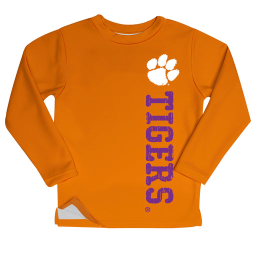 Clemson Tigers Tiger Logo Orange Long Sleeve Fleece Sweatshirt Side Vents - Vive La Fête - Online Apparel Store