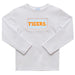 Clemson Tigers Smocked White Knit Boys Long Sleeve Tee Shirt