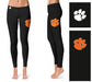 Clemson Tigers Vive La Fete Game Day Collegiate Large Logo on Thigh Women Black Yoga Leggings 2.5 Waist Tights - Vive La Fête - Online Apparel Store