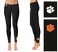 Clemson Tigers Vive La Fete Game Day Collegiate Logo at Ankle Women Black Yoga Leggings 2.5 Waist Tights - Vive La Fête - Online Apparel Store