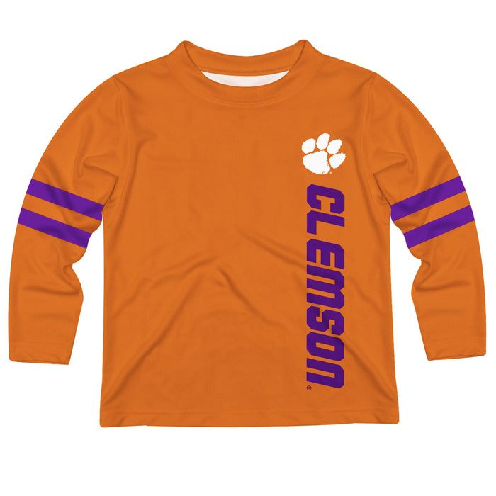Clemson Tigers Stripes Orange Long Sleeve Tee Shirt - Vive La Fête - Online Apparel Store